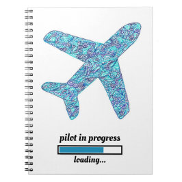 "Pilot im Gange"-FlugzeugNotebook Notizblock