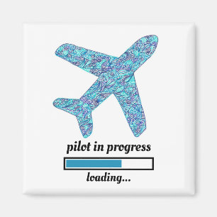 "Pilot im Gange" Magnet