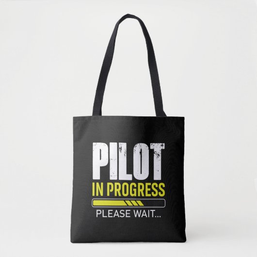 Pilot in Ausbildung… Bitte warten | Geschenkidee f Tasche (Vorderseite)