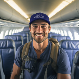 Pilot in bestickter Kappe des Zuges