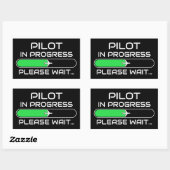 PIlot in Progress Funny Aviation Flight School Rechteckiger Aufkleber (Blatt)