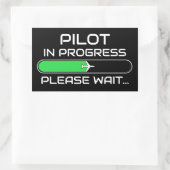 PIlot in Progress Funny Aviation Flight School Rechteckiger Aufkleber (Tasche)
