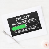 PIlot in Progress Funny Aviation Flight School Rechteckiger Aufkleber (Umschlag)