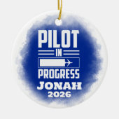 Pilot In Progress Graduation  Keramik Ornament (Vorne)