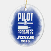 Pilot In Progress Graduation  Keramik Ornament (Links)