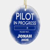 Pilot In Progress Graduation Keramik Ornament (Rechts)