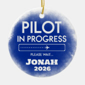 Pilot In Progress Graduation  Keramik Ornament (Vorne)