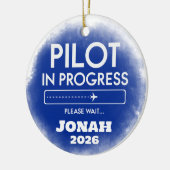 Pilot In Progress Graduation  Keramik Ornament (Links)