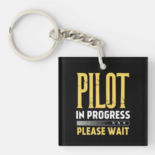 Pilot in Progress – Loading Bar Aviation Design Schlüsselanhänger (Vorderseite)