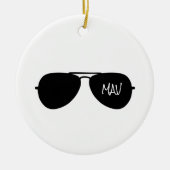 Pilot-INITIALS-MAV-Flugzeuge von Aviator-Sonnenbri Keramik Ornament (Vorne)