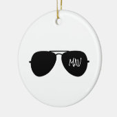 Pilot-INITIALS-MAV-Flugzeuge von Aviator-Sonnenbri Keramik Ornament (Links)