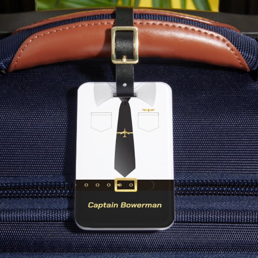 Pilot Kapitän Aviator Uniform personalisiert Gepäckanhänger (Vorderseite Insitu 2)