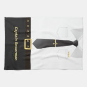 Pilot Kapitän Aviator Uniform personalisiert Geschirrtuch (Horizontal)