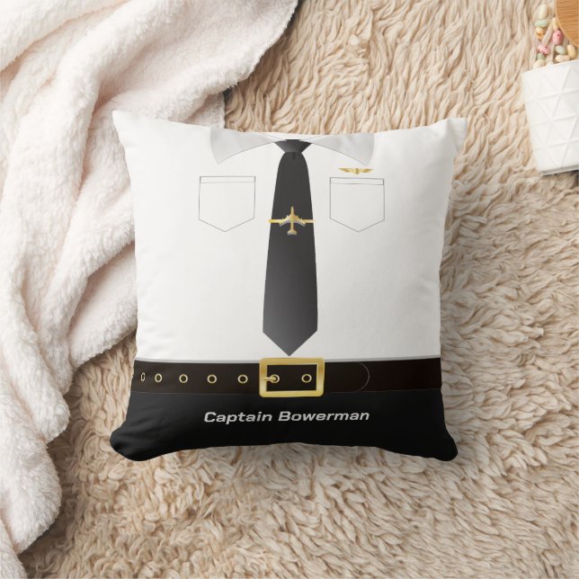 Pilot Kapitän Aviator Uniform personalisiert Kissen (Decke)