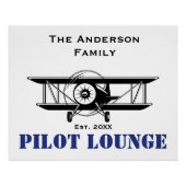 Pilot Lounge Familienname Luftfahrt Wohngestaltung Poster (Vorderseite)