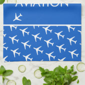 Pilot-Luftfahrzeug des Funky White Flugzeug Geschirrtuch (Gefaltet)