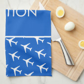 Pilot-Luftfahrzeug des Funky White Flugzeug Geschirrtuch (Viertel Falte)