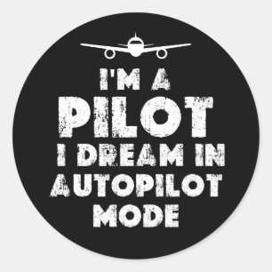 Pilot lustig runder aufkleber