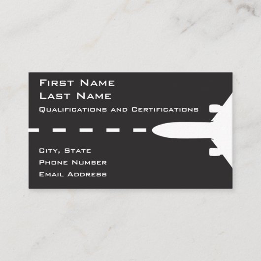 Pilot-Micro-Resume Visitenkarte (Vorderseite)