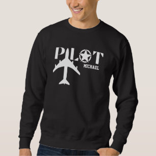 Pilot & Militärflugzeug, Einfach, Minimalistisch Sweatshirt