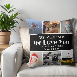 Pilot Modern 'We Love You' Custom Photo Collage Kissen