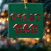 Pilot Mom Christmas Letters Lights Ornaments Funny Keramikornament