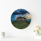 Pilot Mountain NC Staat Park | nach Sturm Regenbog Große Wanduhr (Zuhause)