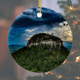 Pilot Mountain NC Staat Park | nach Sturm Regenbog Keramik Ornament