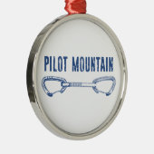 Pilot Mountain North Carolina Climbing Quickdraw Ornament Aus Metall (Rechts)