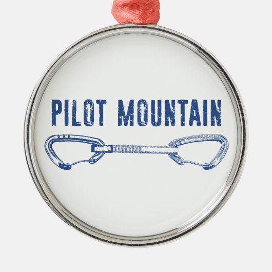Pilot Mountain North Carolina Climbing Quickdraw Ornament Aus Metall (Vorne)