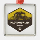 Pilot Mountain Staat Park North Carolina Ornament Aus Metall (Vorne)