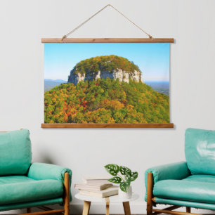 Pilot Mountain State Park in North Carolina Wandteppich Mit Holzrahmen