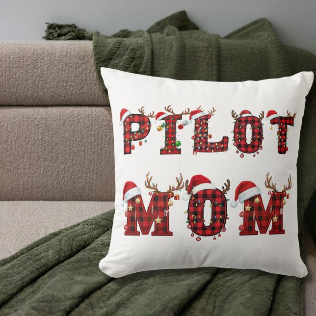 Pilot-Mutter Weihnachtsbriefe Lichter Ornamente Lu Kissen (Von Creator hochgeladen)