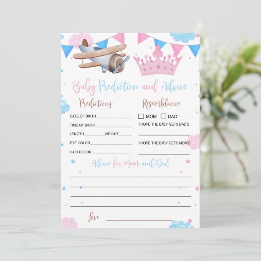 Pilot oder Prinzessin Kindervoraussage und -beratu Einladung (Stehend Vorderseite)