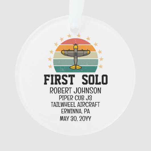 PILOT-Personalisierter Erstflug von Solo Ornament (Vorderseite)