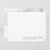 Pilot personalisiertes Flugzeug Mitteilungskarte (Vorne/Hinten)