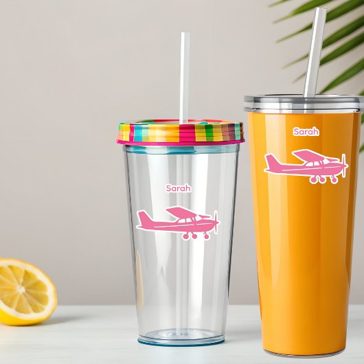 Pilot Pink Cessna Flugzeug Individuelle Name Girl Aufkleber