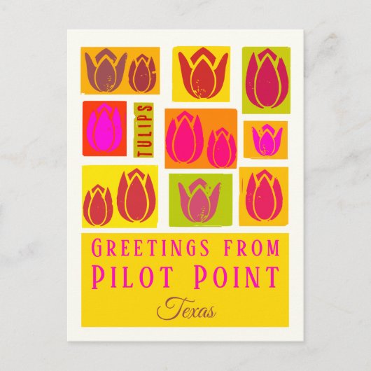 Pilot Point Texas Tulip Postkarte (Vorderseite)