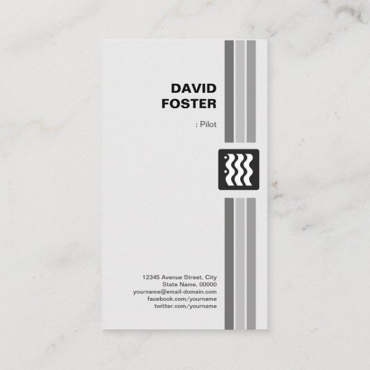 Pilot - Premium doppelseitig Visitenkarte (Rückseite)
