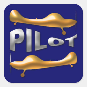 Pilot Quadratischer Aufkleber