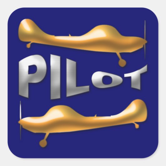 Pilot Quadratischer Aufkleber (Vorderseite)