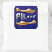 Pilot Quadratischer Aufkleber (Tasche)