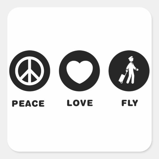 Pilot Quadratischer Aufkleber (Vorderseite)