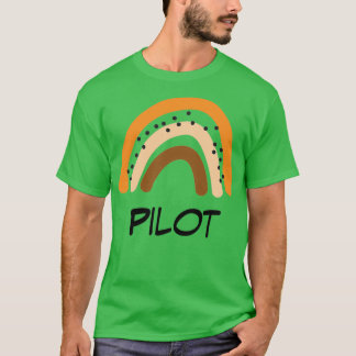 Pilot Rainbow Gift Funny Present Idea For Pilot T-Shirt