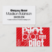 Pilot; Rote Streifen Visitenkarte (Vorne/Hinten)