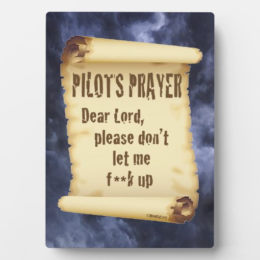 Pilot’s Prayer Platte with Easel Fotoplatte (Vorderseite)
