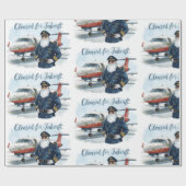 Pilot Santa is Flying for Christmas in the Sky Geschenkpapier (Flach)