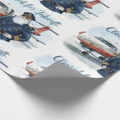 Pilot Santa is Flying for Christmas in the Sky  Geschenkpapier (Ecke)