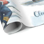 Pilot Santa is Flying for Christmas in the Sky Geschenkpapier (Rolleneckpunkt)