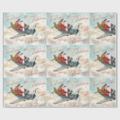 Pilot Santa is Flying for Christmas in the Sky  Geschenkpapier (Flach)